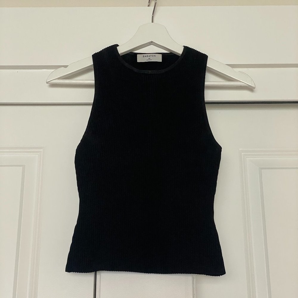Aritzia Babaton Sculpt Knit Racer Tank - XS - Black